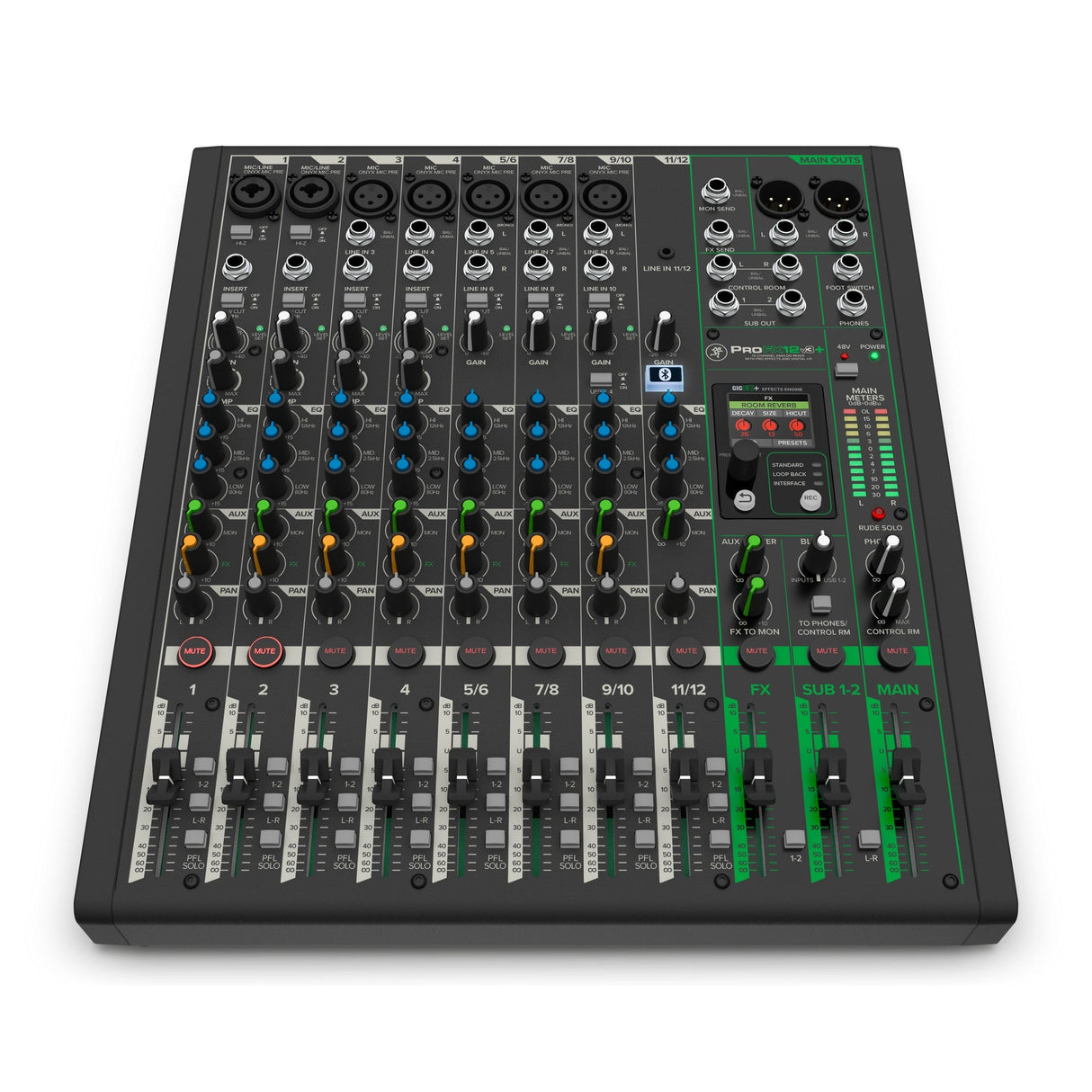 Mackie ProFX12v3+ 12-Channel Bluetooth Analog Mixer with USB Recording