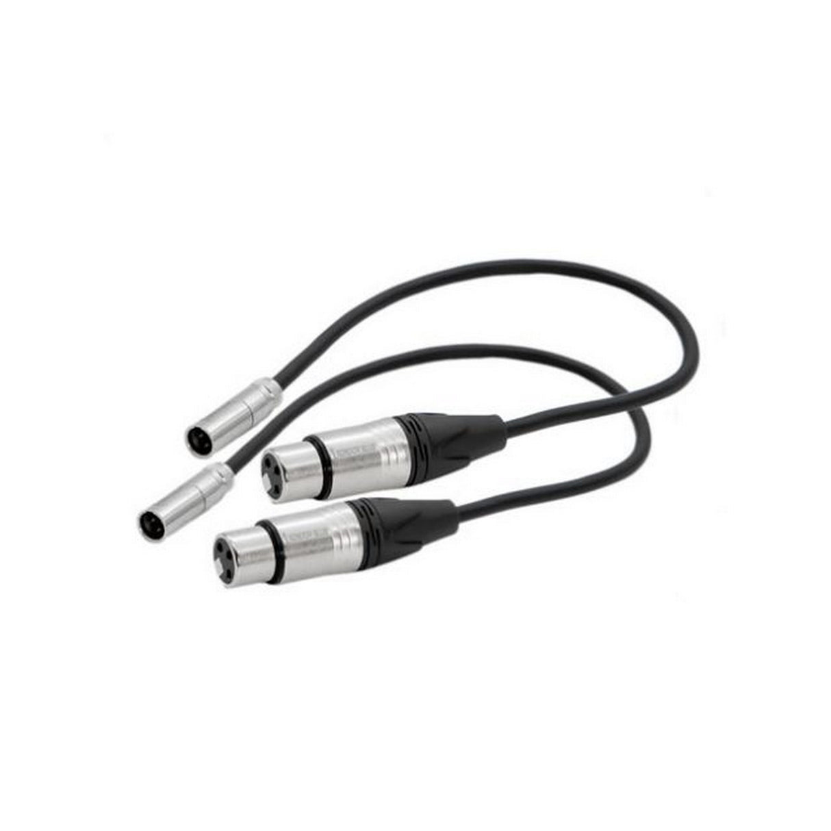 Kondor Blue FN-4SEN-MFKO-Bk 16 Inch Mini XLR Male to XLR Female Audio Cable, 2 Pack, Black