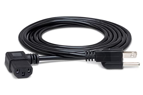 Hosa PWC-148R 8 Foot Right Angle IEC C13 to NEMA 5-15P Power Cord