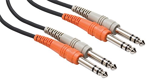 Hosa CSS-203 Dual 1/4-Inch TRS to Dual 1/4-Inch TRS Stereo Interconnect Cable, 3m