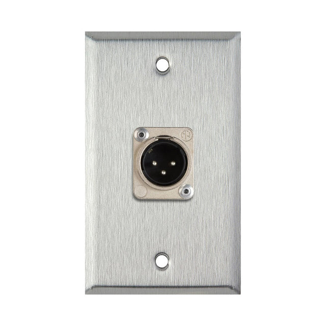 My Custom Shop WPL-1113 1-Gang Stainless Steel Wall Plate with 1 Neutrik 3-Pin XLR Male