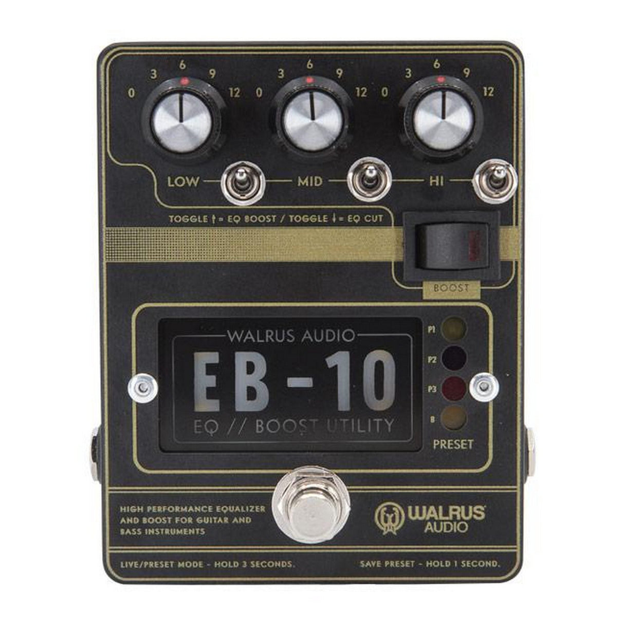 Walrus Audio EB-10 Preamp, EQ and Boost Pedal, Black