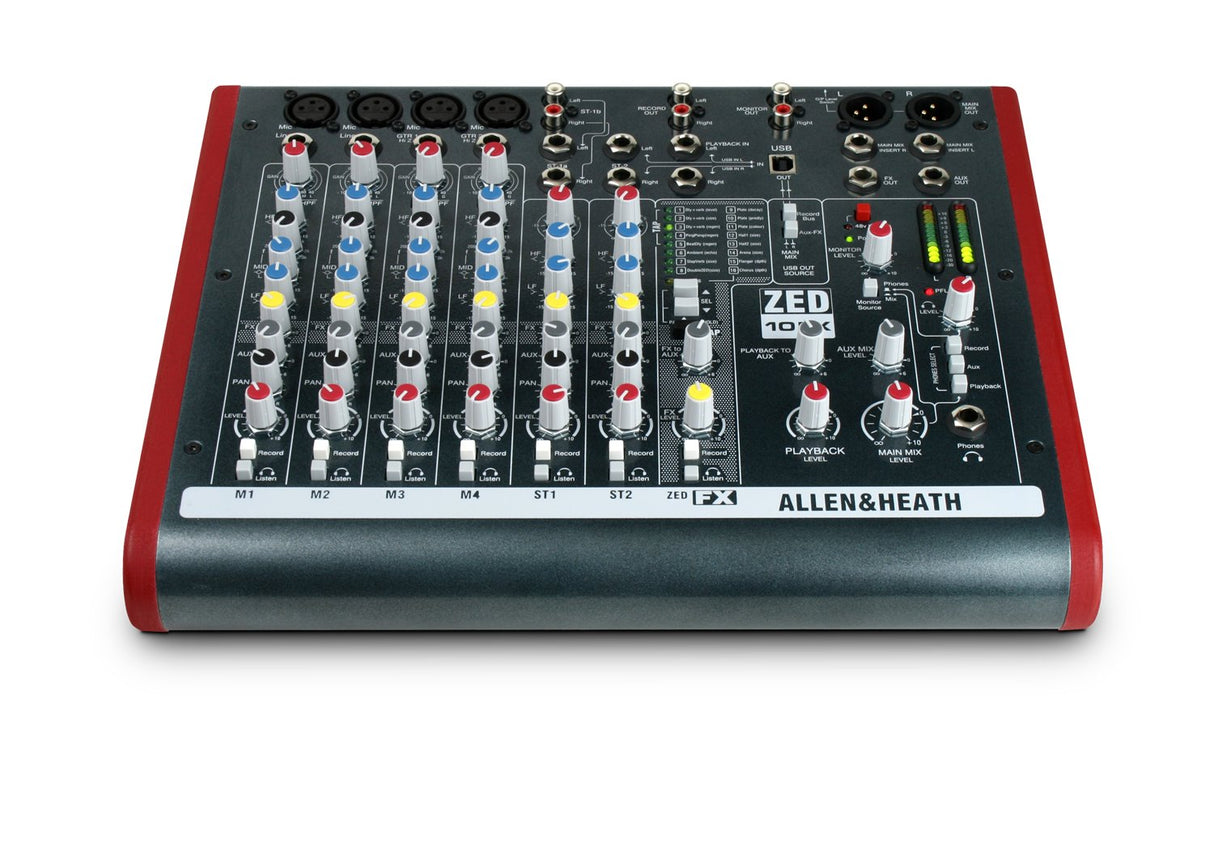 Allen & Heath ZED-10FX Compact Portable 4 Mic Line Input Neutrik Mic XLR 1/4 Inch Amp FX Mixer