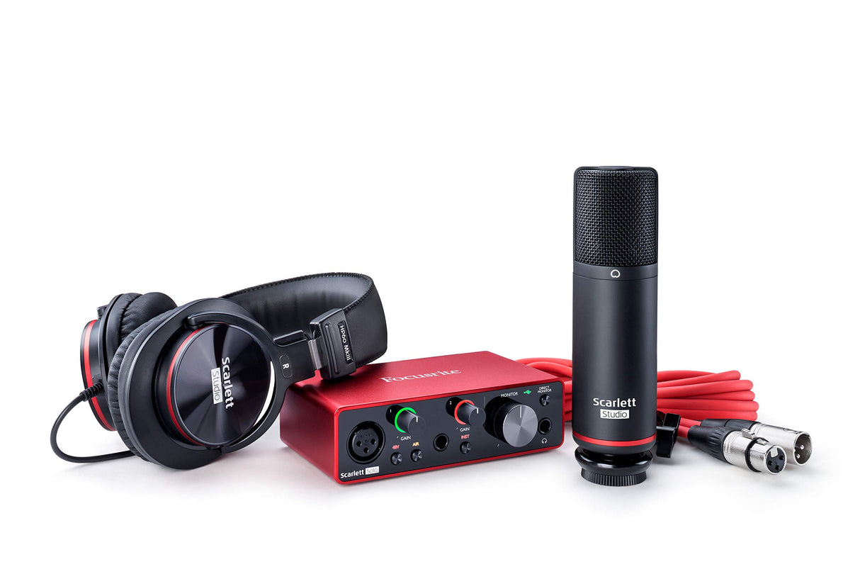 Focusrite Scarlett Solo Studio 2 x 2 USB Audio Interface with Condenser Microphone and Headphone, 3rd Generation