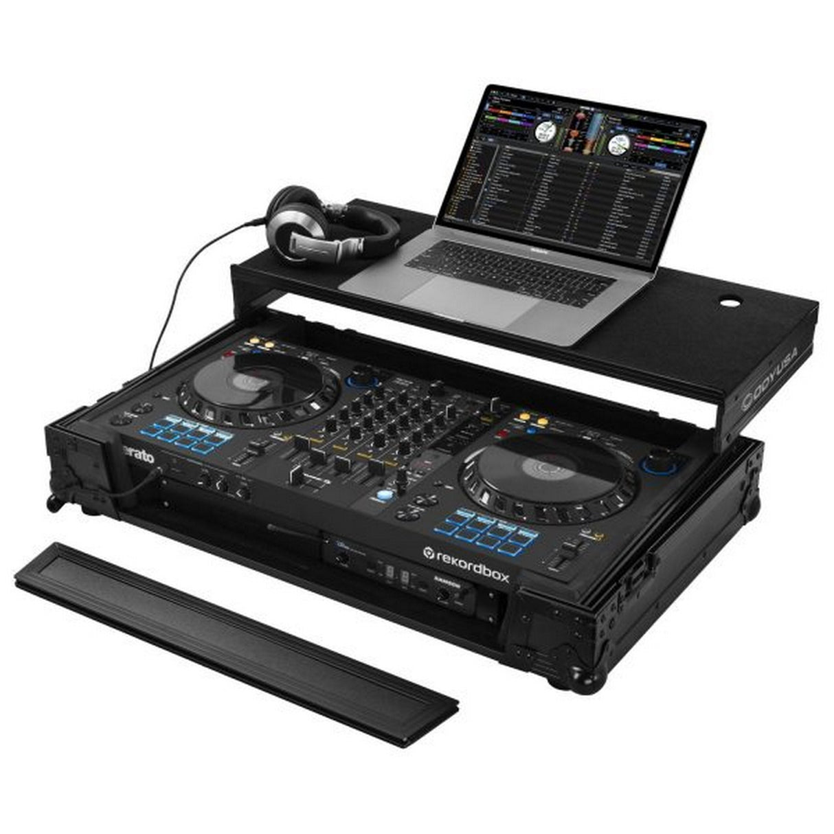 Odyssey ATA 1U Flight Case in Black with Glide Laptop Platform for Pioneer DDJ-FLX6