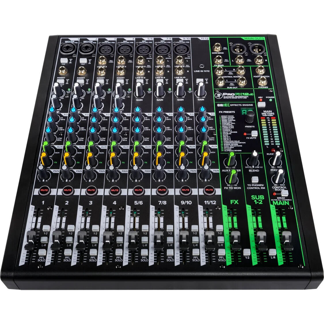 Mackie ProFX12v3 12-Channel Professional Effects Mixer with USB (Used)