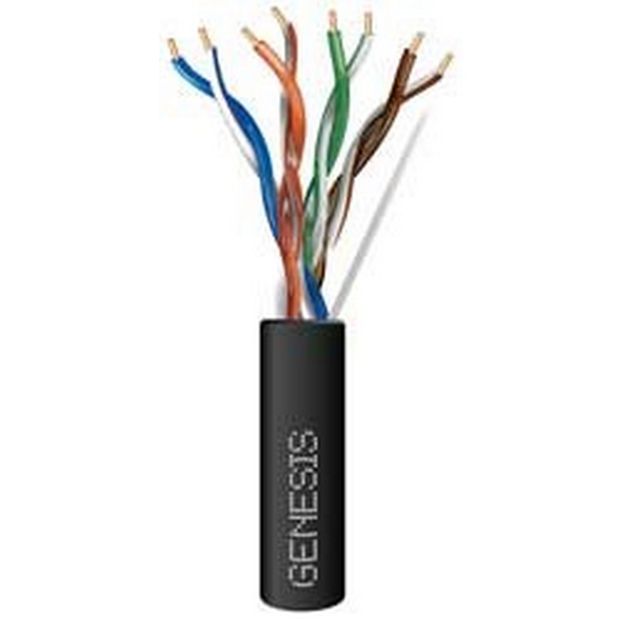 Genesis Cat 5e 24G Direct Burial Cable 500 Foot Box, Black