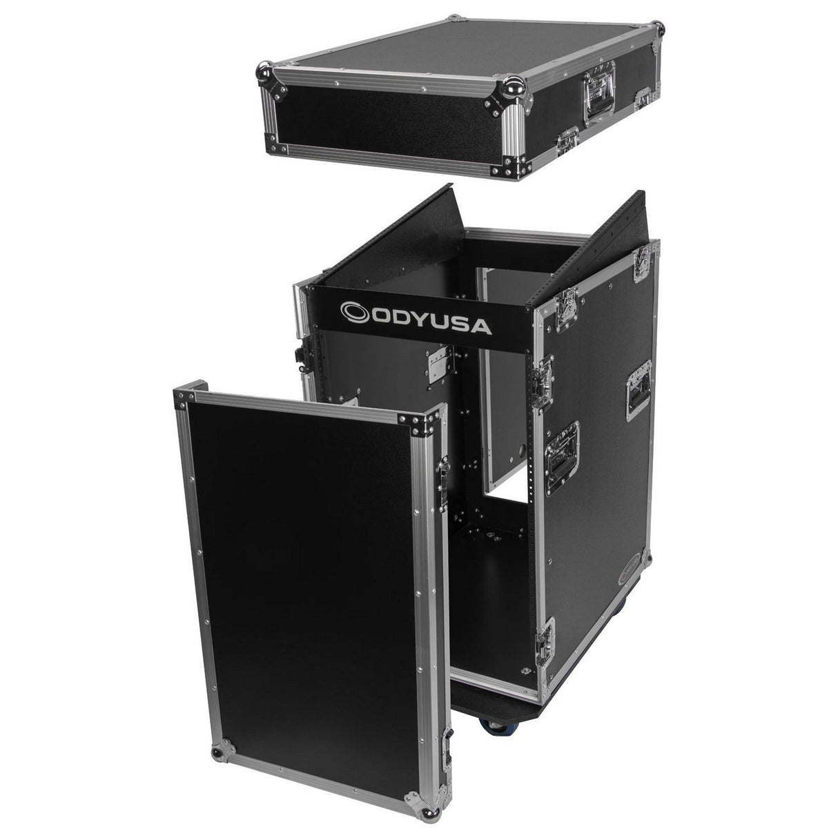 Odyssey 13U Top Slanted 16U Vertical Pro Combo Rack with Casters