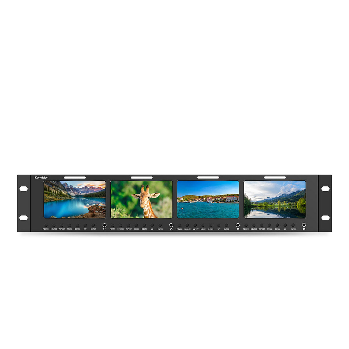 Konvision KRM-404A 4 x 4.2-Inch 3G-SDI 1280x768 Quad Rack-Mount Monitor, 2RU