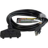 Milspec D15623050 ProPower Tri-Tap Cordset 12/3 AC Extension Cord Black 50-Feet