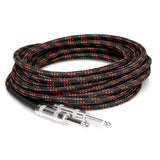 Hosa 3GT-18C5 Straight to Same Cloth Guitar Cable 18 Foot Black/Red - accessories