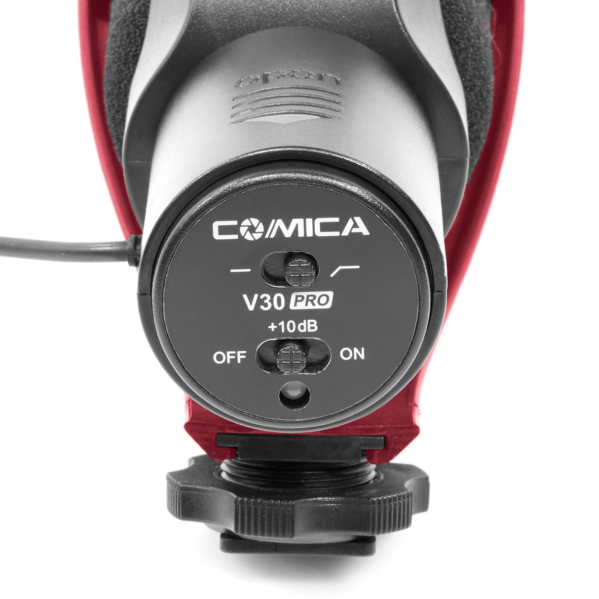 Comica CVM-V30-PRO-R Supercardioid Shotgun Microphone with3.5mm Jack, Red