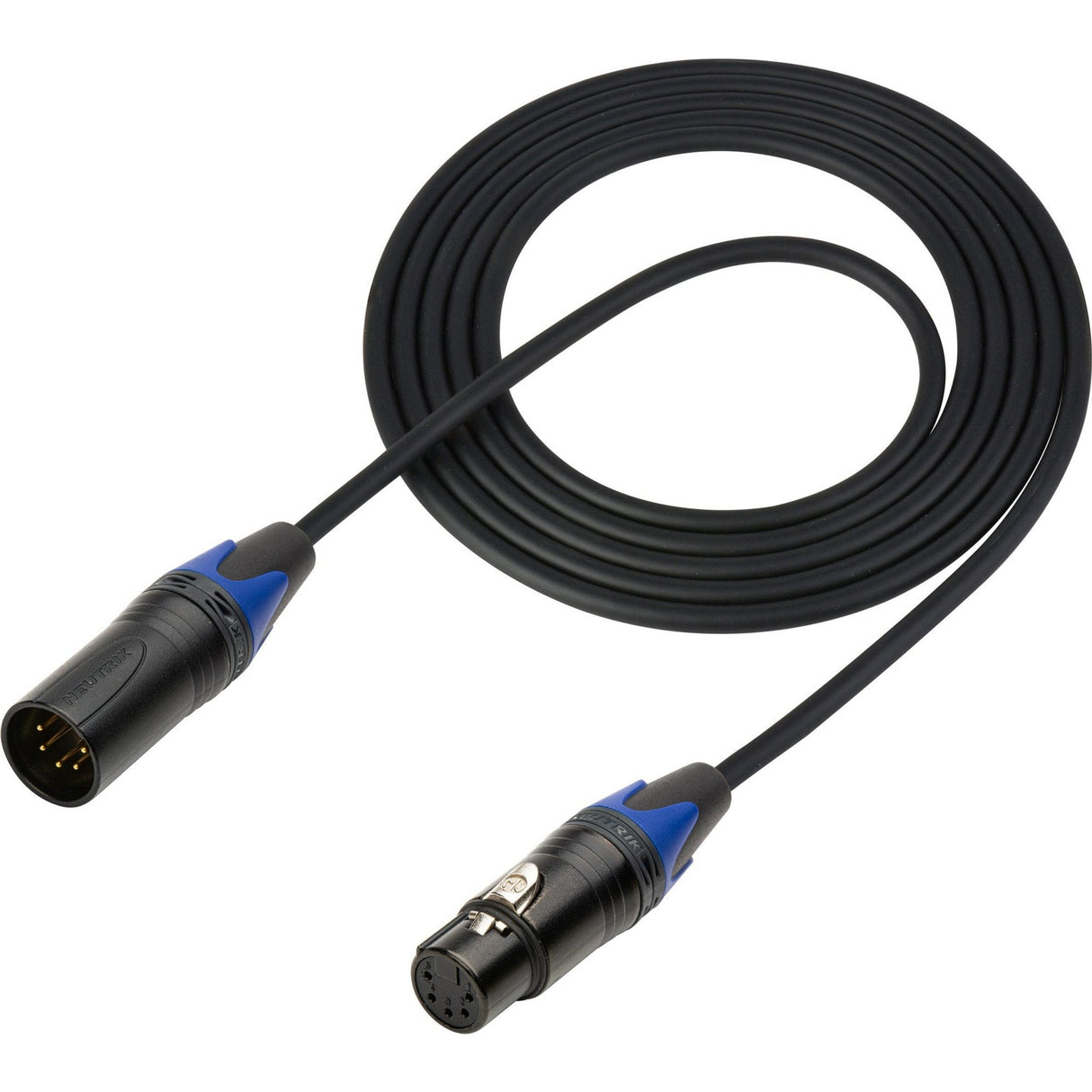 Sescom DMX-15 Lighting Control Cable 5-Pin XLR Male to 5-Pin XLR Female, Black, 15-Foot