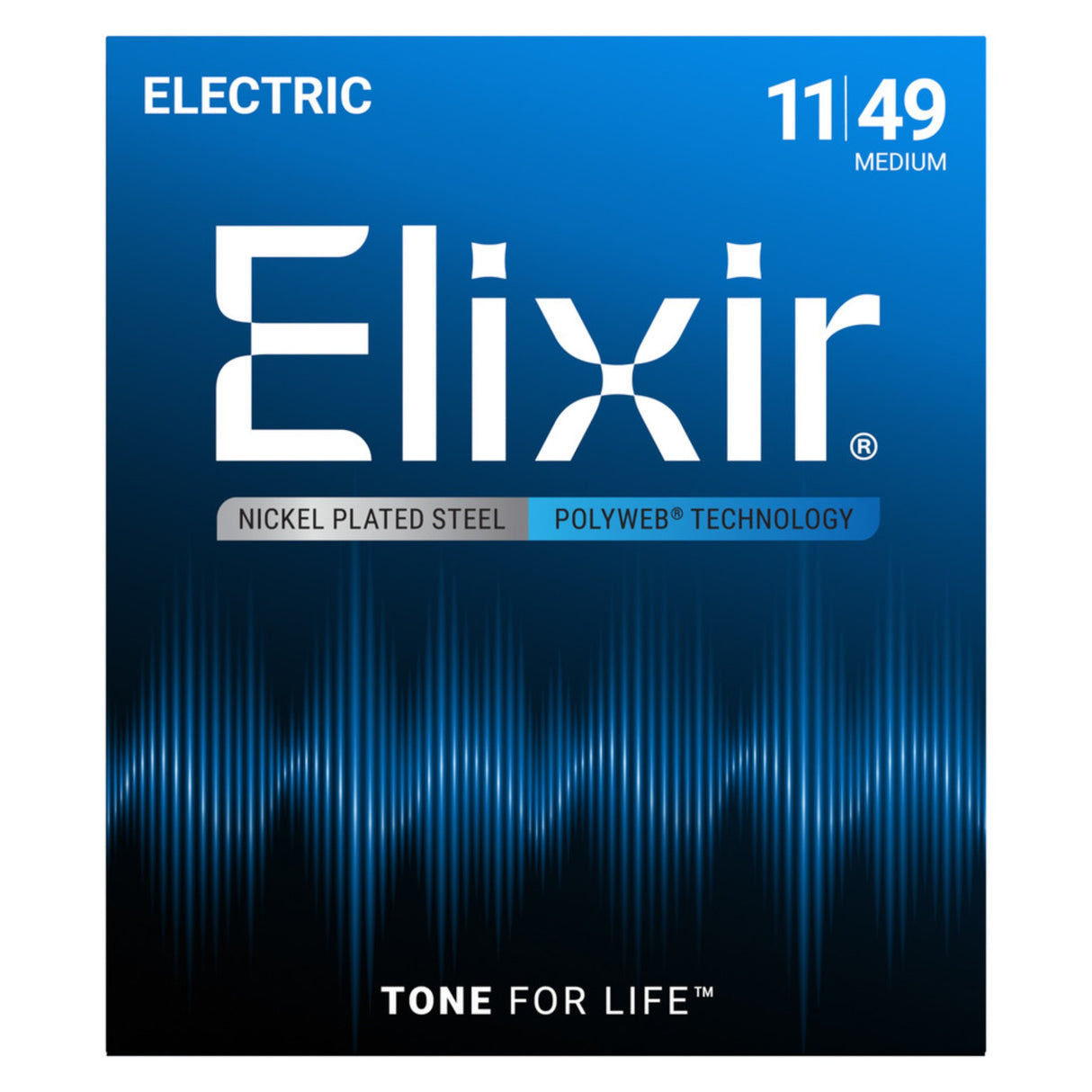 Elixir 12100 Nickel-Plated Steel POLYWEB Electric Guitar Strings - Medium (11-49)