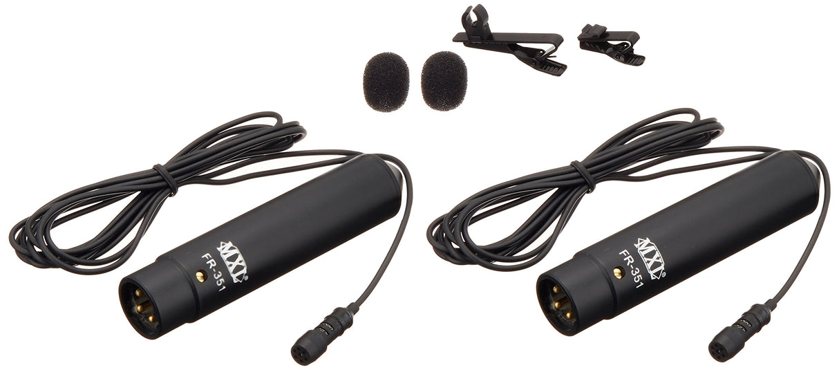 MXL FR-355K Interview Kit includes FR-351 Cardioid FR-350 Omni Lavalier Microphones