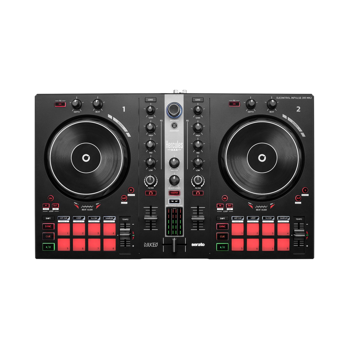 Hercules DJControl Inpulse 300 MK2 2-Channel DJ Controller with Serato DJ Lite/DJUCED