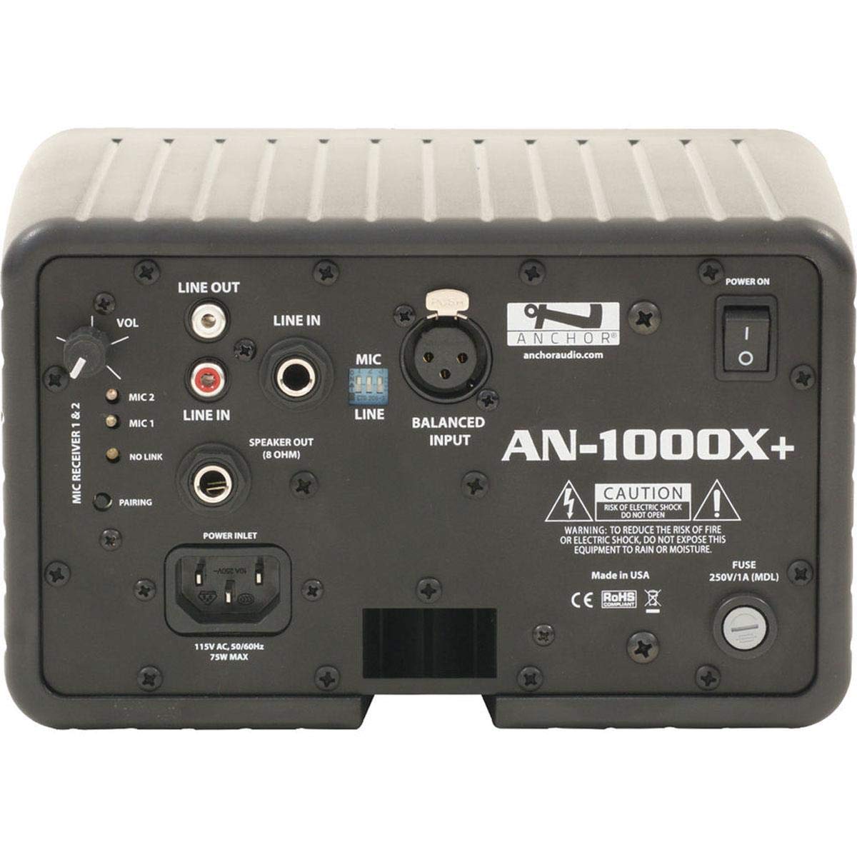 Anchor Audio AN-1000XU2+ Powered Speaker Monitor with Built-In Dual Wireless Microphone Receiver