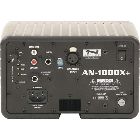 Anchor Audio AN-1000XU2+ powered speaker monitor rear panel