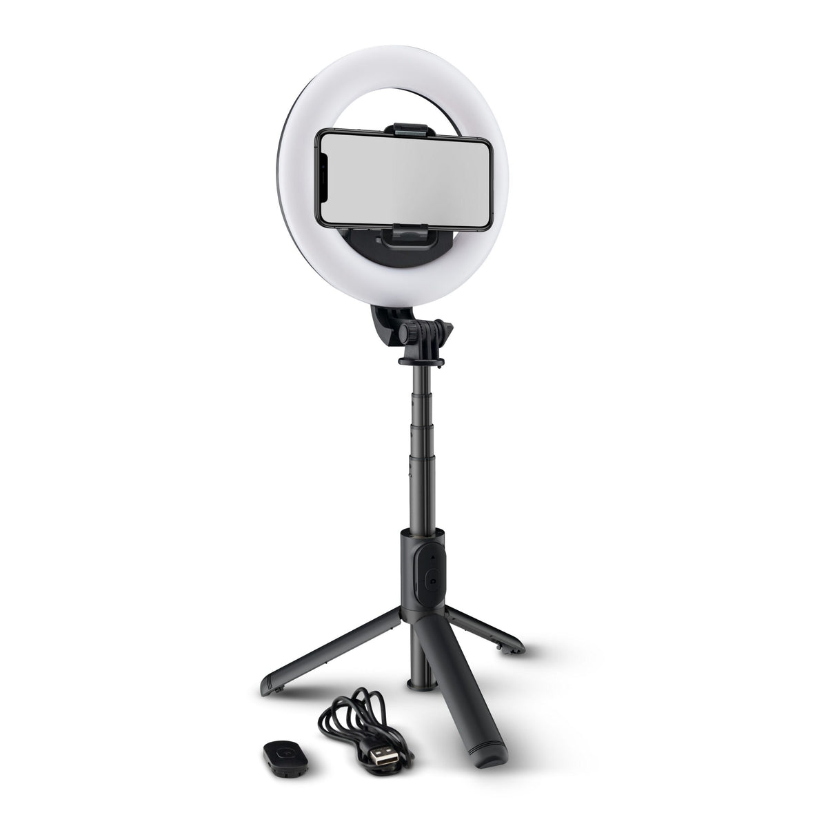 Mackie mRING-6 Inch Battery-Powered Ring Light with Convertible Selfie Stick/Stand and Remote