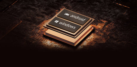 Absen X136 interactive display processor graphic showing Android and Windows compatibility