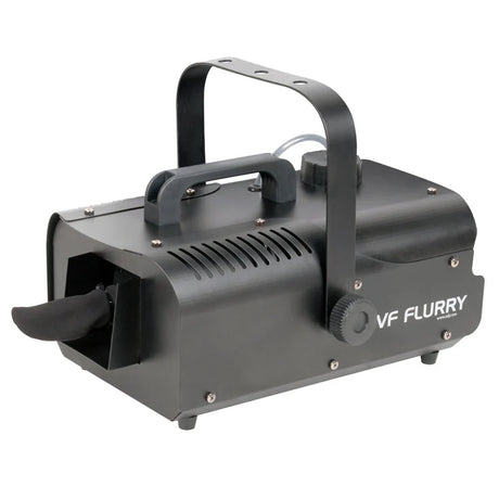 ADJ VF Flurry 600W mobile snow machine with 2 to 5 meter spray distance low high output switch 1L fluid tank and wired remote