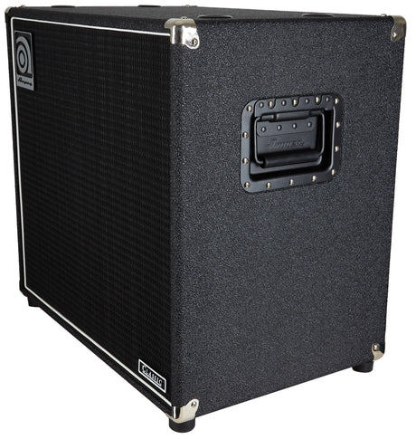Ampeg SVT series bass cabinet angled view black enclosure
