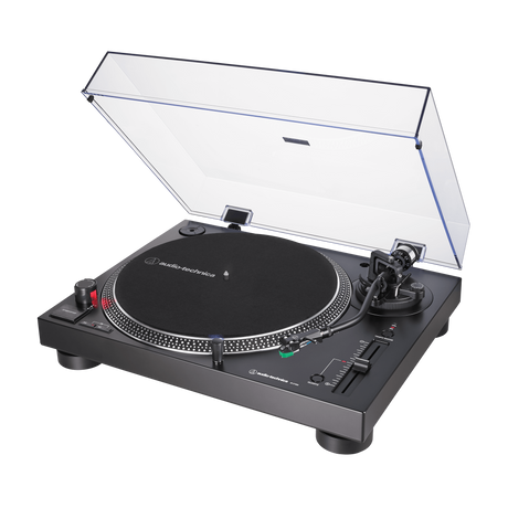 Audio-Technica AT-LP120XUSB-BK direct-drive USB turntable with AT-VM95E cartridge built-in phono preamp and 33 45 78 RPM playback - Black