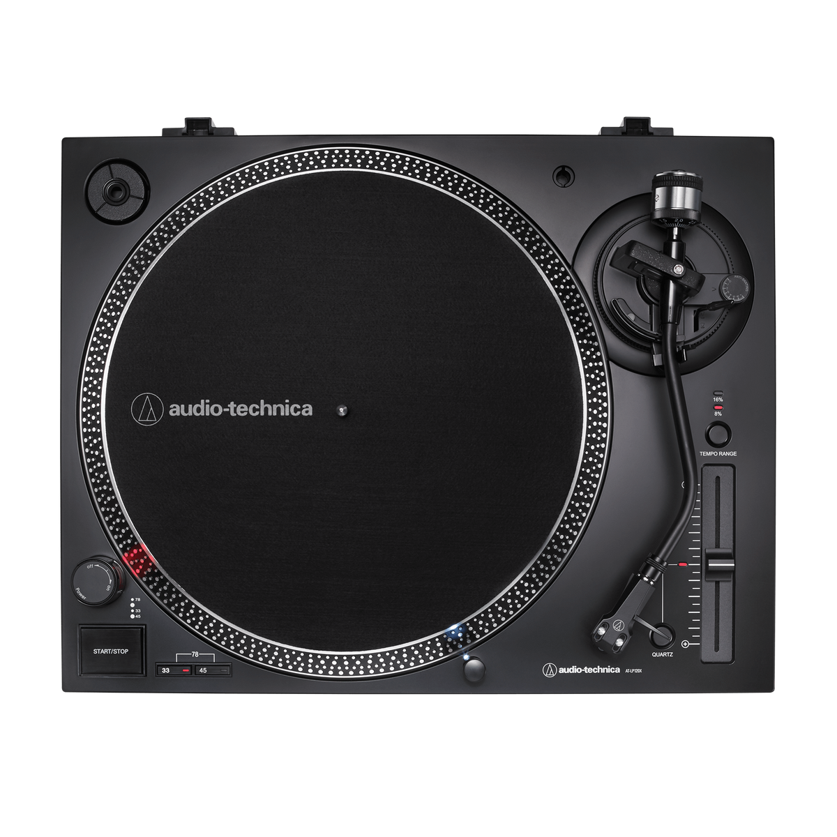 Audio-Technica AT-LP120XUSB-BK direct-drive USB turntable with AT-VM95E cartridge built-in phono preamp and 33 45 78 RPM playback - Black