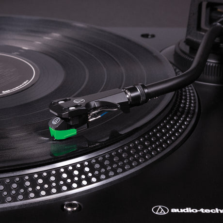Audio-Technica AT-LP120XUSB-BK direct-drive USB turntable with AT-VM95E cartridge built-in phono preamp and 33 45 78 RPM playback - Black