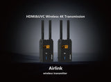 Sprolink Airlink TX and RX wireless video transmitter and receiver units on dark background