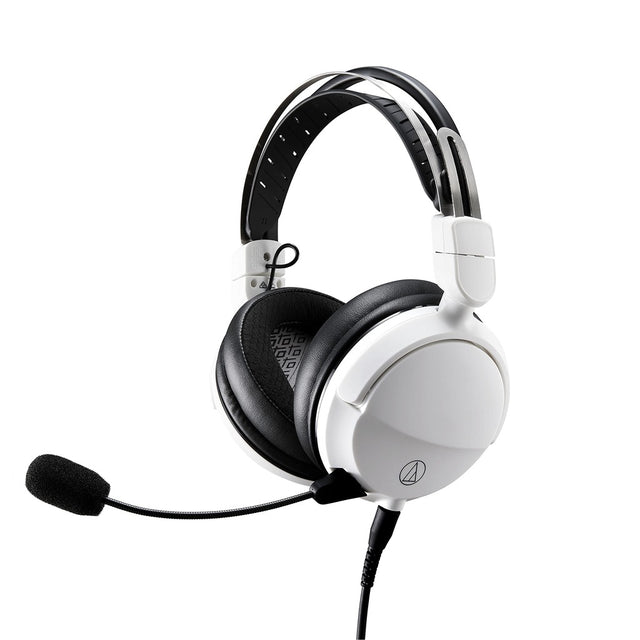 Audio-Technica ATH-GL3WH Closed-Back Gaming Headset with Boom Mic, White