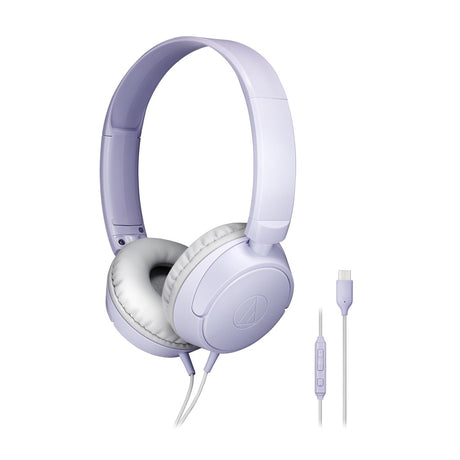 Audio-Technica ATH-S120C-LV USB-C Wired On-Ear Headphones, Violet