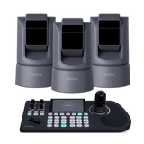 BirdDog 3x O4 PTZ Cameras and KBD Controller Combo (Gray)