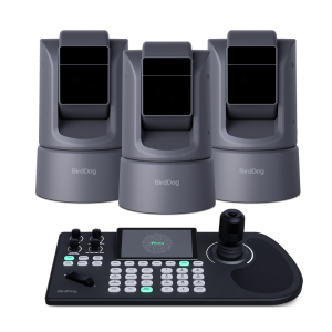 BirdDog 3x O4 PTZ Cameras and KBD Controller Combo (Gray)