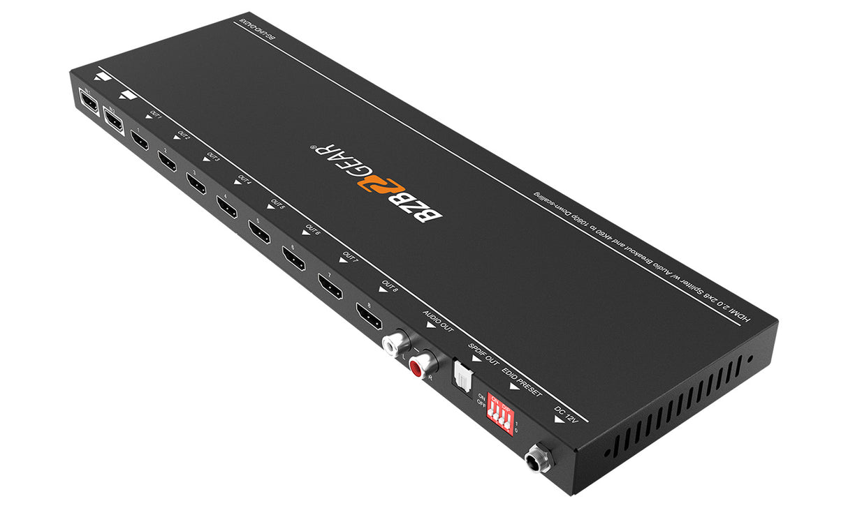 BZBGEAR BG-UHD-DA2X8 8-Port HDMI 4K 18Gbps 60Hz Splitter/Distribution Amplifier