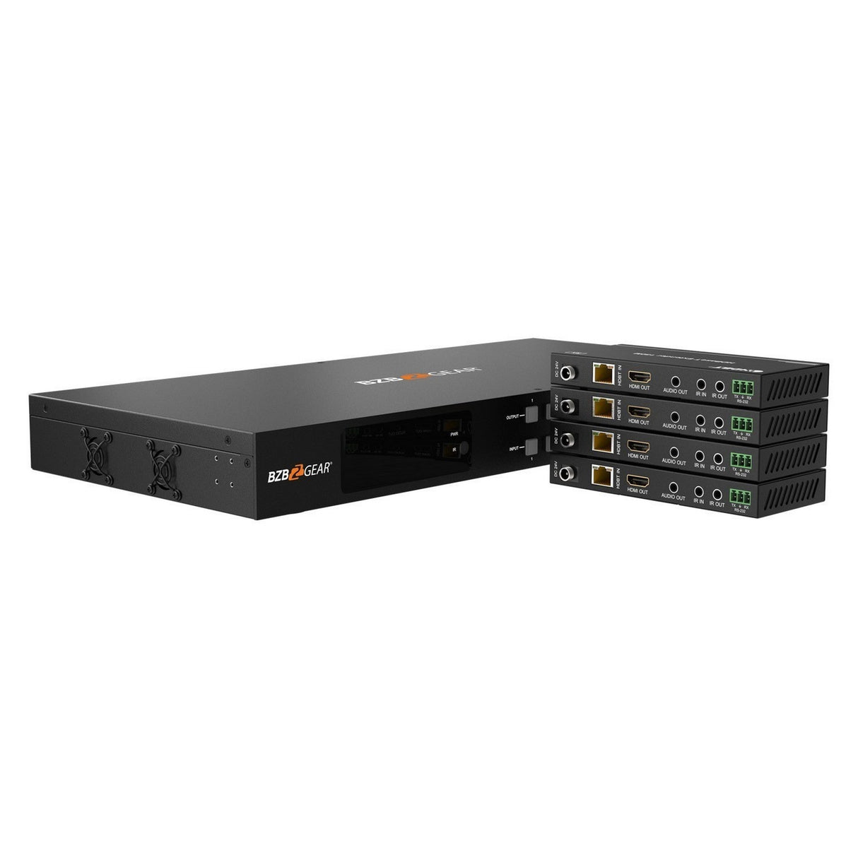 BZBGEAR BG-UM44-150L-KIT 4X4 4K UHD 18Gbps HDMI and HDBaseT Matrix Switch