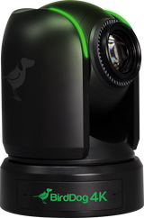 BirdDog P4K PTZ camera front view with 12X optical zoom and Full NDI