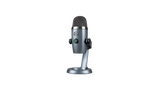 Blue Yeti Nano Shadow Gray USB condenser microphone with cardioid and omnidirectional pickup patterns, 24-bit/48kHz audio, headphone output, mute control, and PC/Mac compatibility