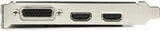 Side view of Blackmagic Design Intensity Pro 4K PCIe card bracket, featuring DVI-I output port, dual HDMI ports, and low-profile silver metal enclosure
