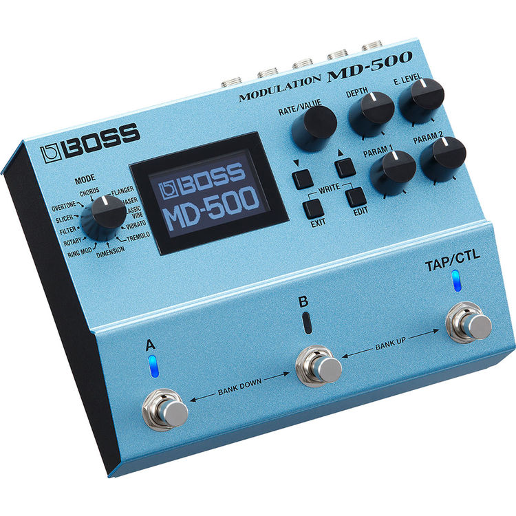 BOSS MD-500 modulation guitar effects processor pedal with 12 modes 28 effect types LCD MIDI and A/B Simul processing