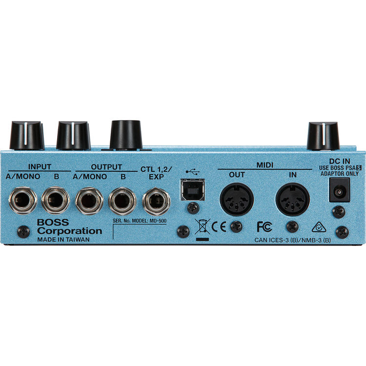 BOSS MD-500 modulation guitar effects processor pedal with 12 modes 28 effect types LCD MIDI and A/B Simul processing
