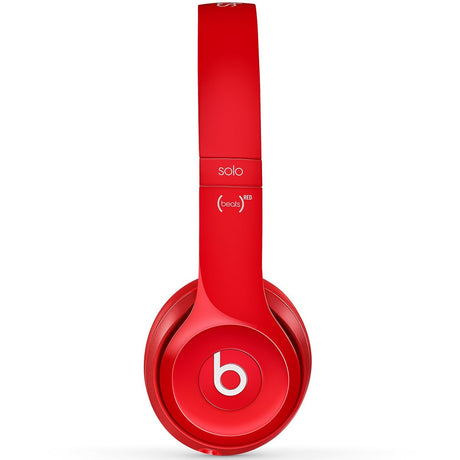 Beats by Dr. Dre Solo 2 on-ear headphones red with RemoteTalk cable B0518 and iconic b logo earcups