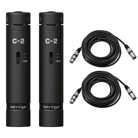 Behringer C-2 Dark Edition Matched Studio Condenser Microphones, Black Pair