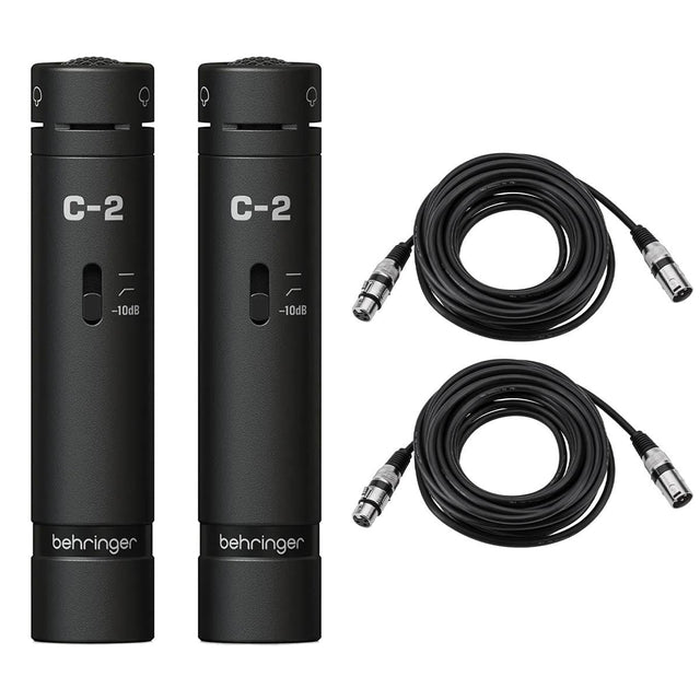 Behringer C-2 Dark Edition Matched Studio Condenser Microphones, Black Pair