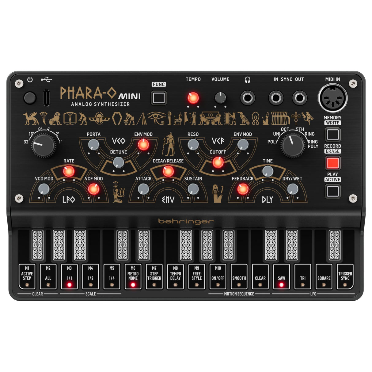 Behringer PHARA-O MINI 3-Voice Analog Paraphonic Synthesizer Keyboard