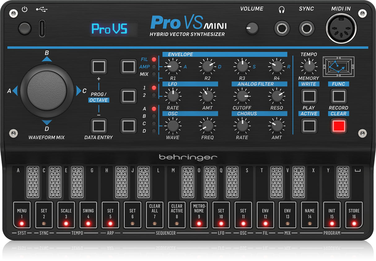 Behringer PRO-VS MINI Portable Hybrid Vector Synthesizer with Analog VCF