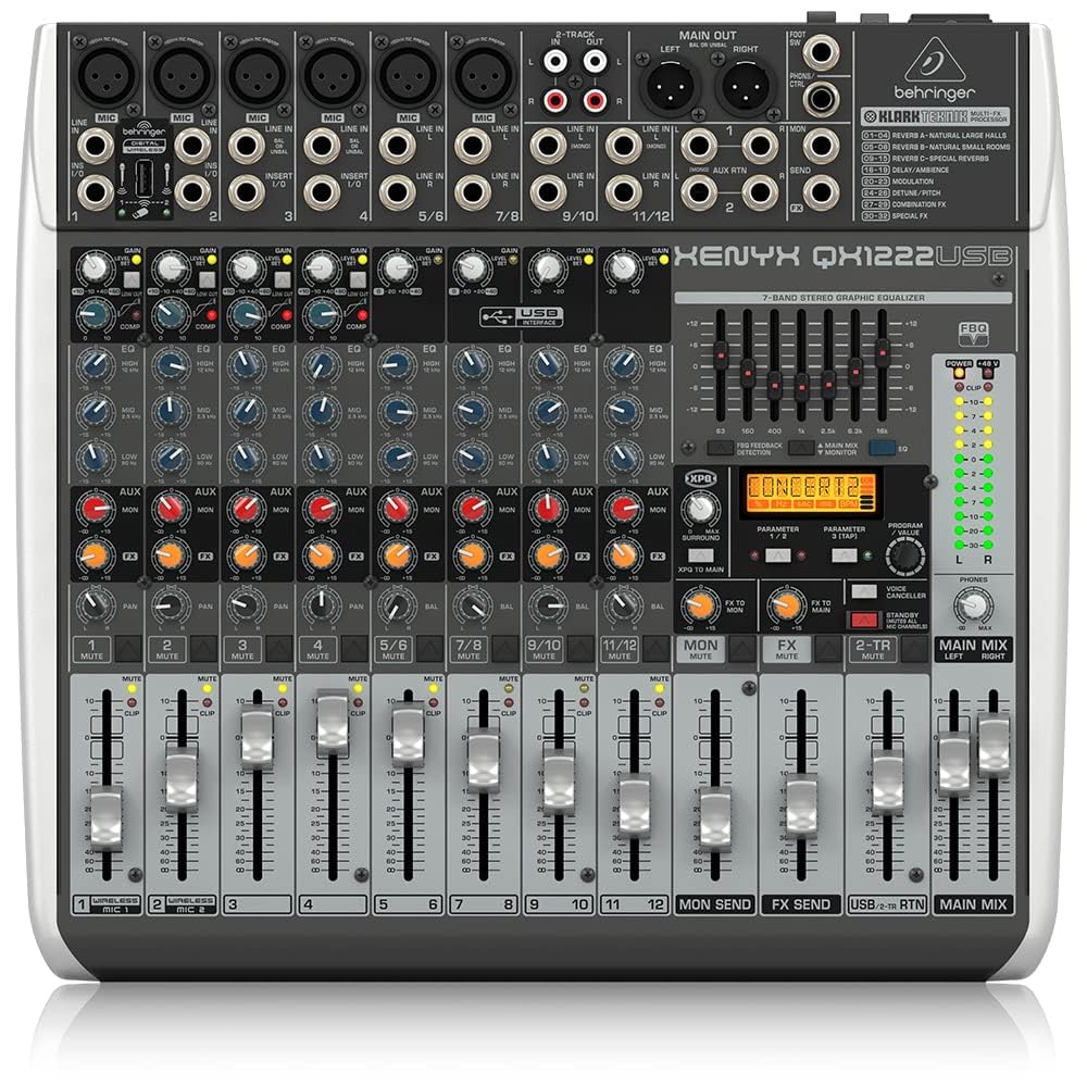 Behringer XENYX QX1222USB 16-Input USB Mixer with Effects
