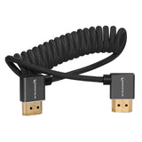 Kondor Blue 12-24-Inch Full HDMI Right Angle Braided Coiled Cable, Black