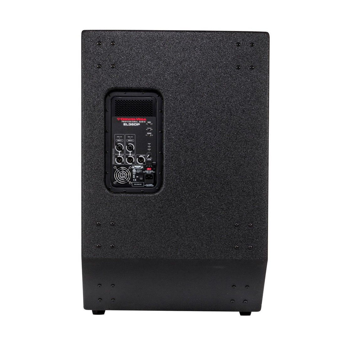 Back view of Cerwin Vega EL-36DP powered subwoofer for events
