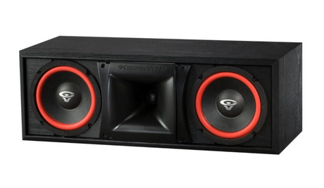 Cerwin-Vega XLS-6C 6-1/2 Inch 2-Way Center Channel Speaker with dual woofers soft dome tweeter waveguide and black ash enclosure